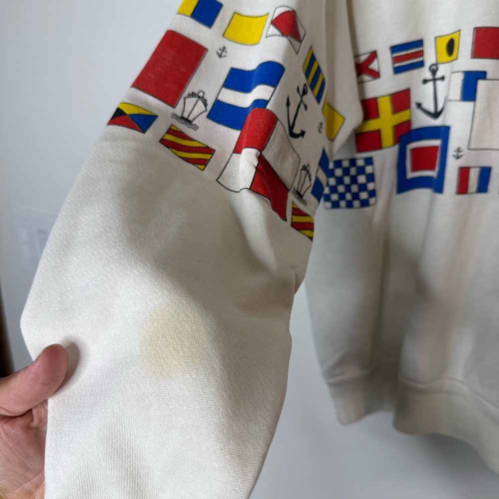 True Vintage Set Sail Curaçao Flag Crewneck Pullover size medium - Picture 10 of 10